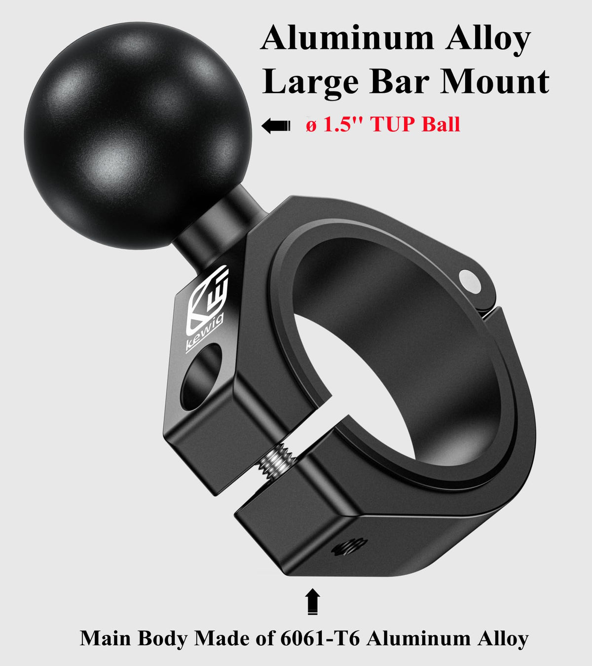 BRCOVAN close-up of 1.5 inch TPU ball head providing non-slip device hold