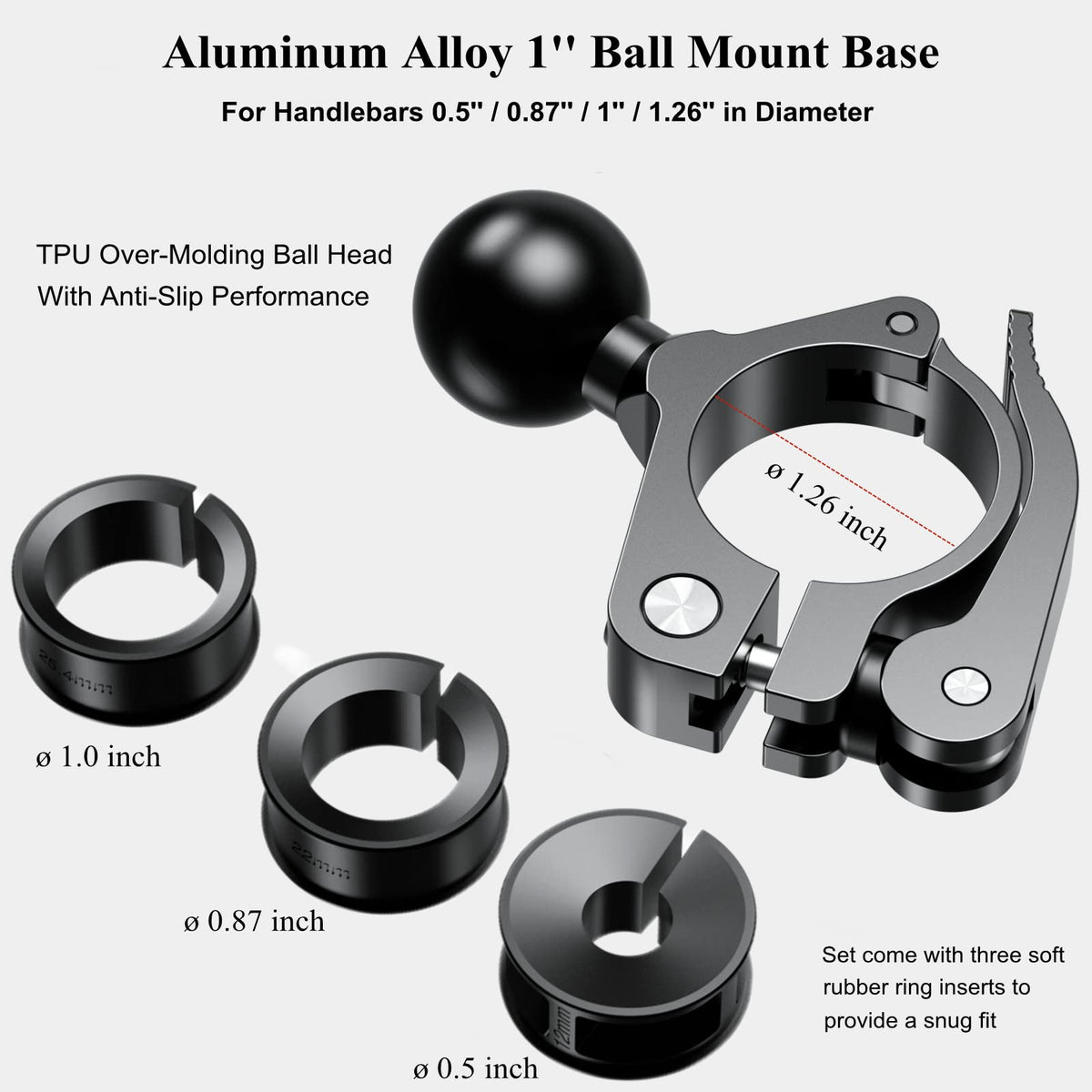 BRCOVAN close-up of TPU over-molded ball head for anti-slip hold