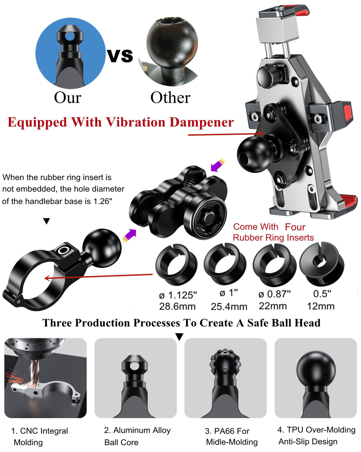 BRCOVAN double-socket arm and safety knob ensuring stable lock benefit
