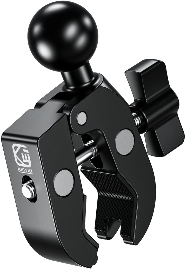 BRCOVAN front view clamp base showing sturdy aluminum construction and quick clamp benefit