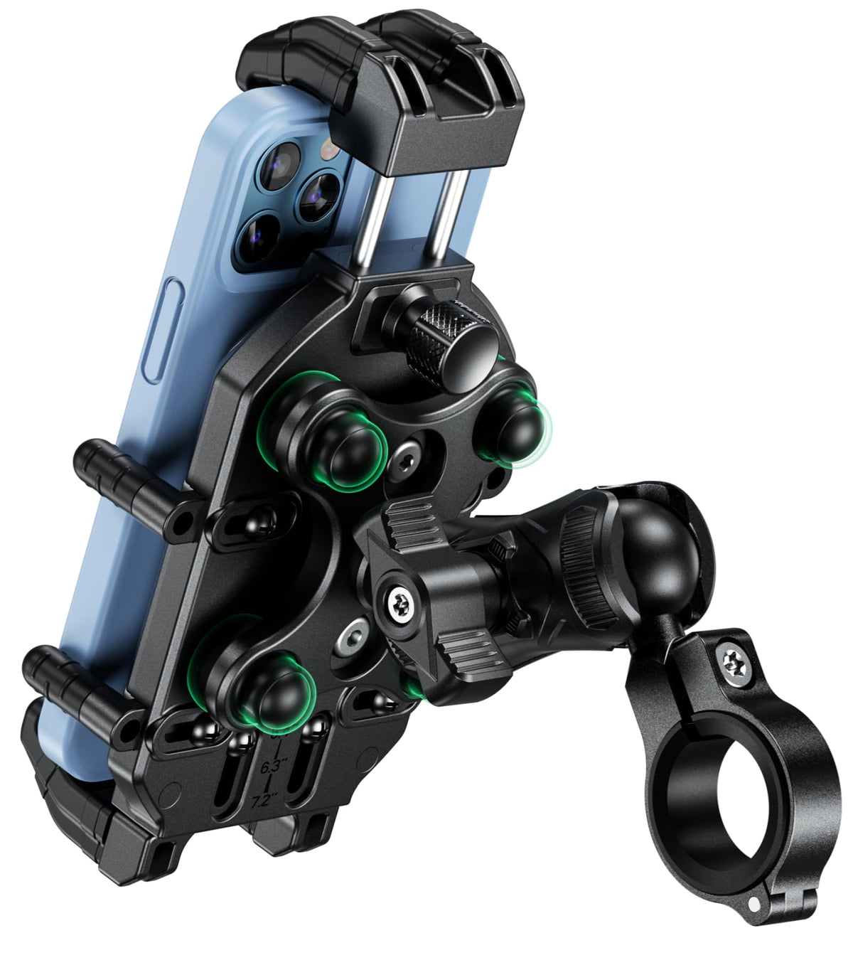 brcovan front view on handlebar showing sturdy hold and stability