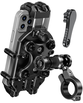 BRCOVAN front-mounted on motorcycle showing secure hold and stability