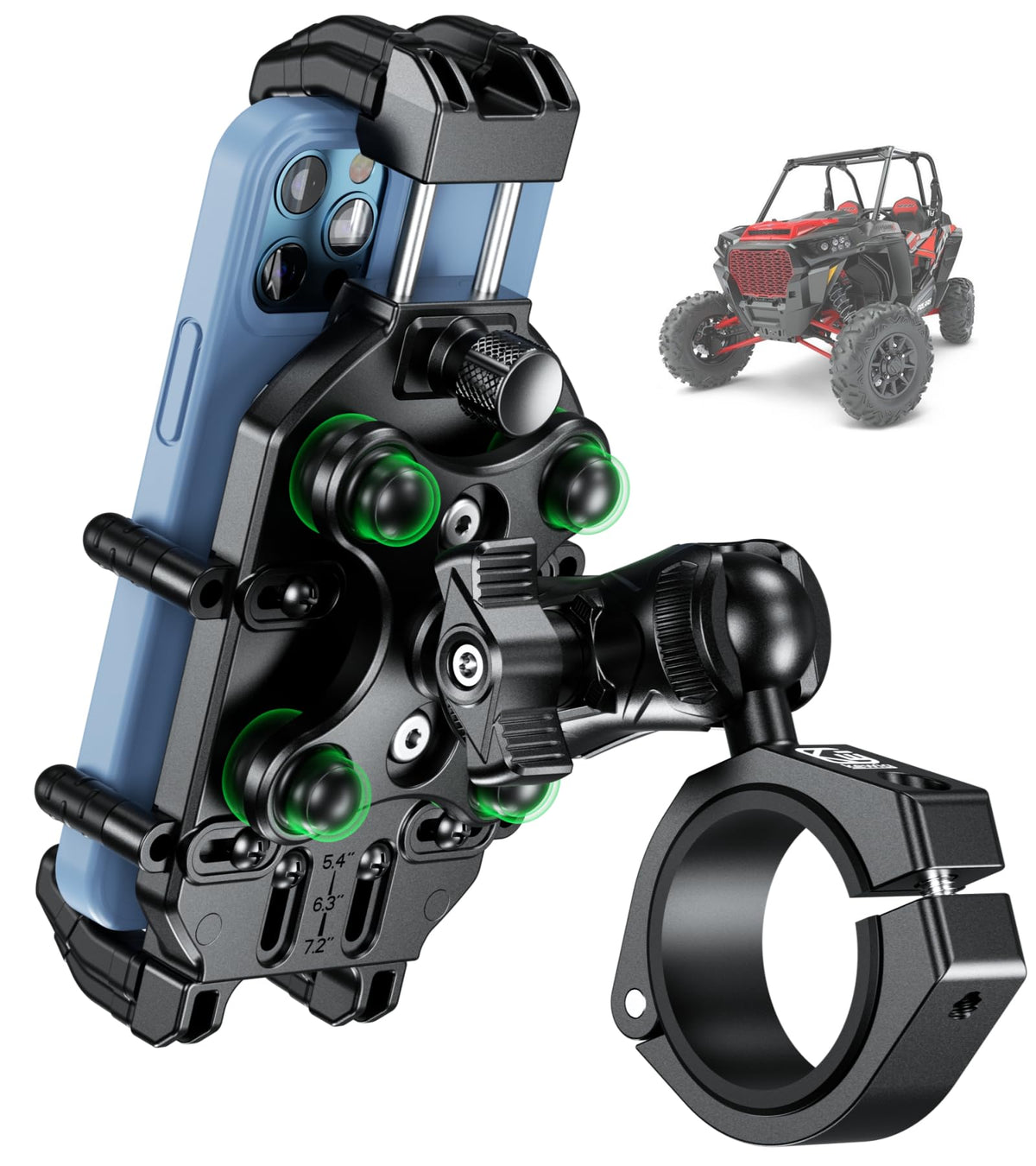 BRCOVAN front view on roll cage showing secure mounting and stability