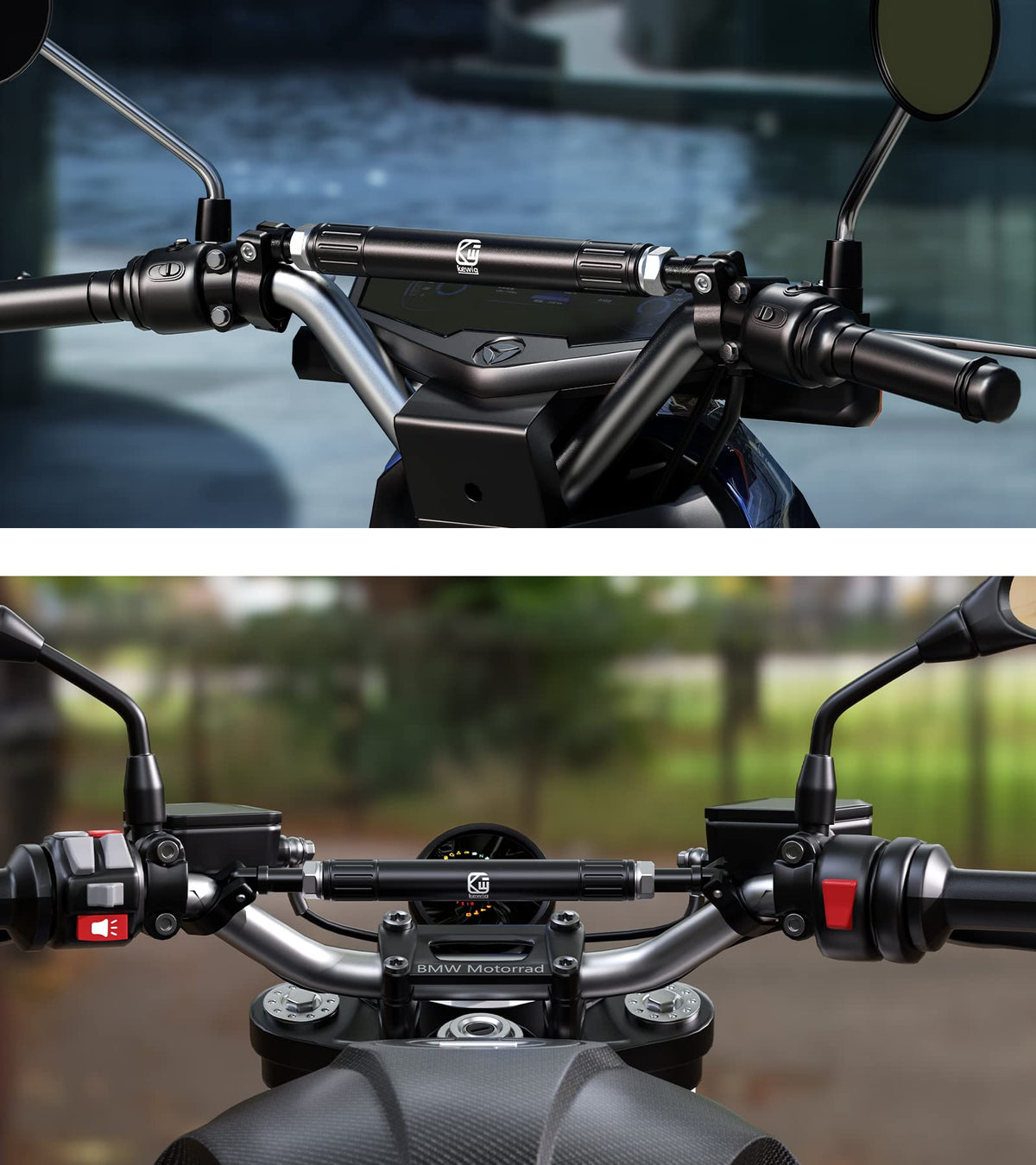 BRCOVAN lifestyle shot of rider with cross bar showing improved cockpit stability benefit