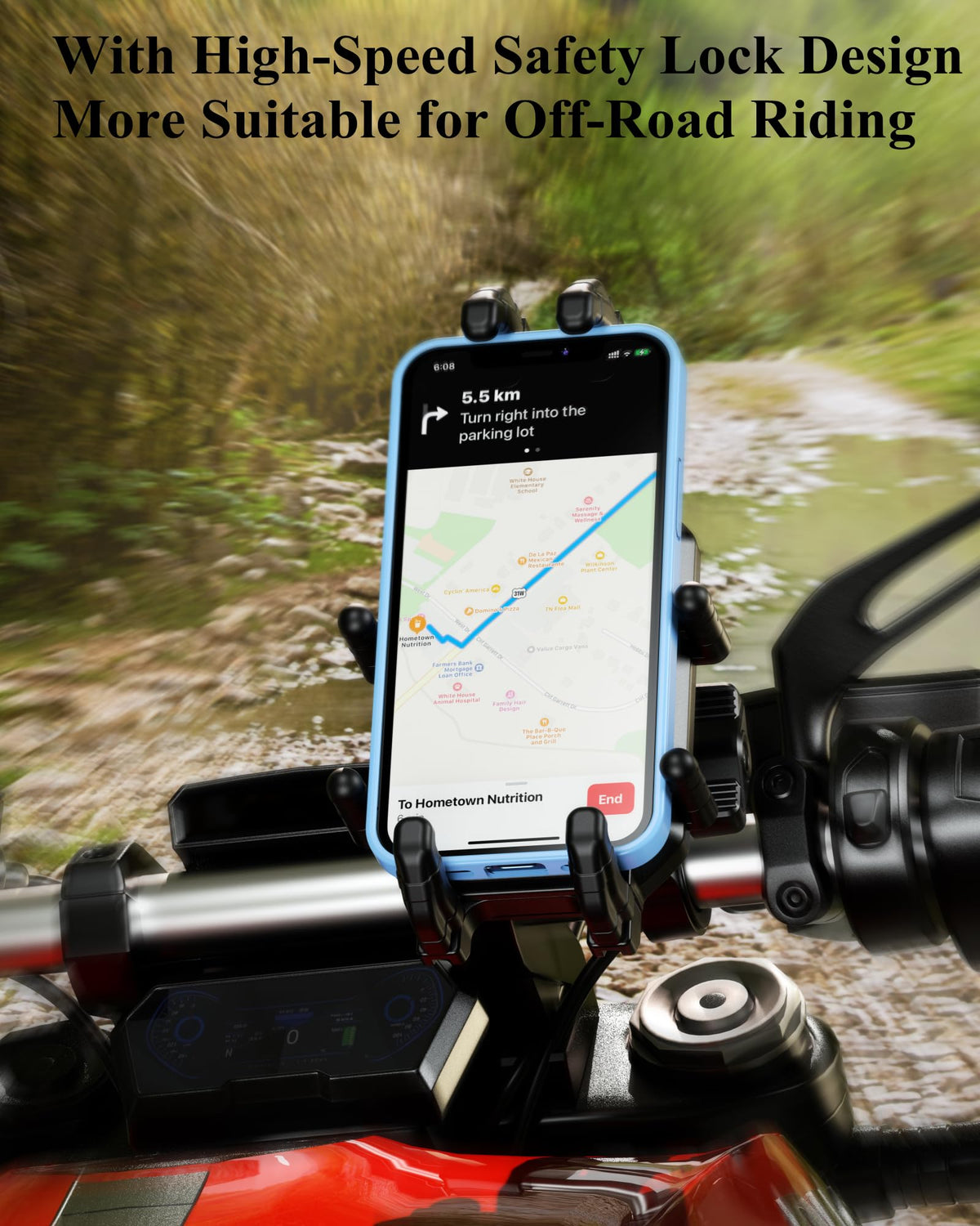 brcovan lifestyle shot on motorcycle commute highlighting hands-free navigation