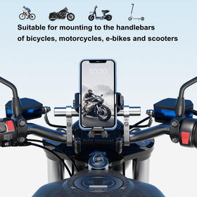 BRCOVAN mounted on motorcycle handlebar with camera, increases mounting options safely