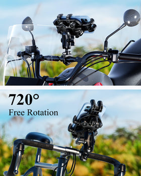 BRCOVAN mounted on motorcycle handlebar delivering stable navigation view