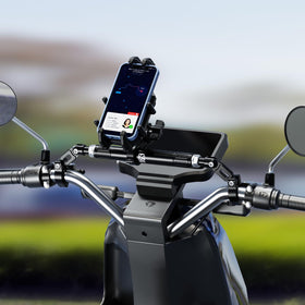 BRCOVAN mounted on street bike cockpit showing organized accessory mounting