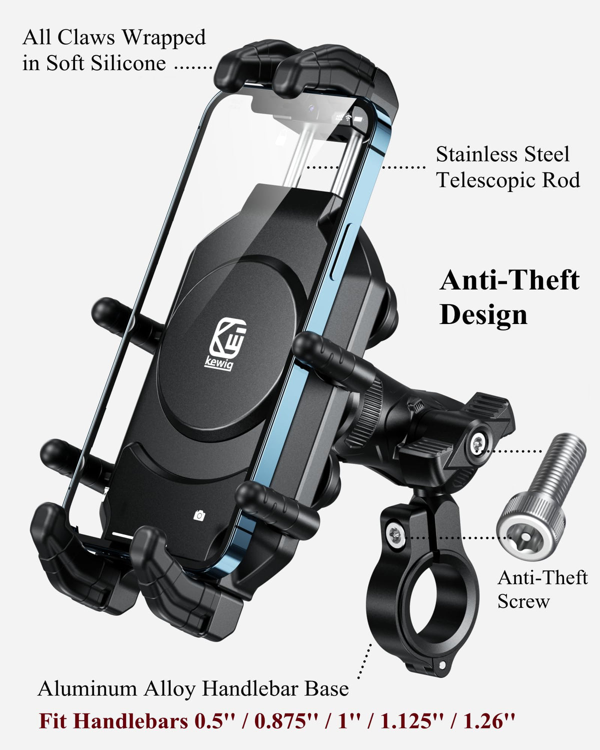 brcovan rear view secure knob locking phone tightly for safety