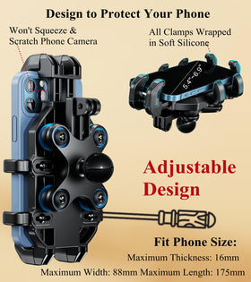 BRCOVAN mount rotated to different angles showing 720-degree adjustment benefit