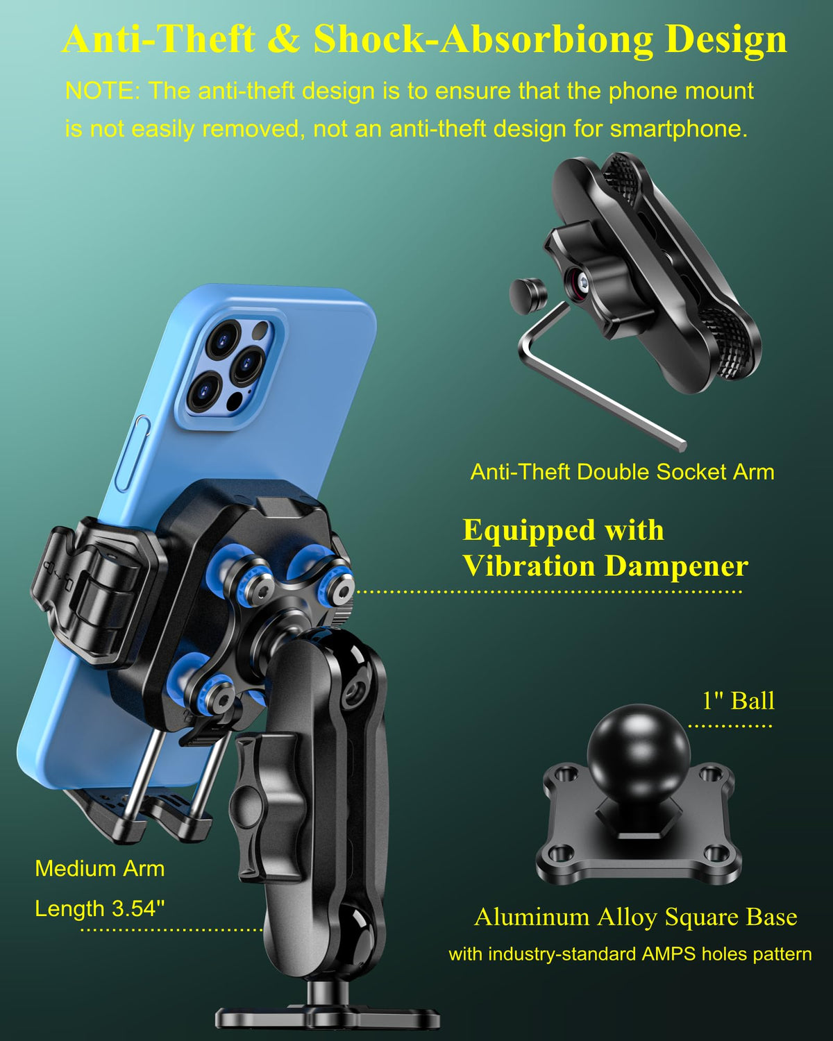 BRCOVAN rubber-padded clip closeup protecting phone from scratches and slipping