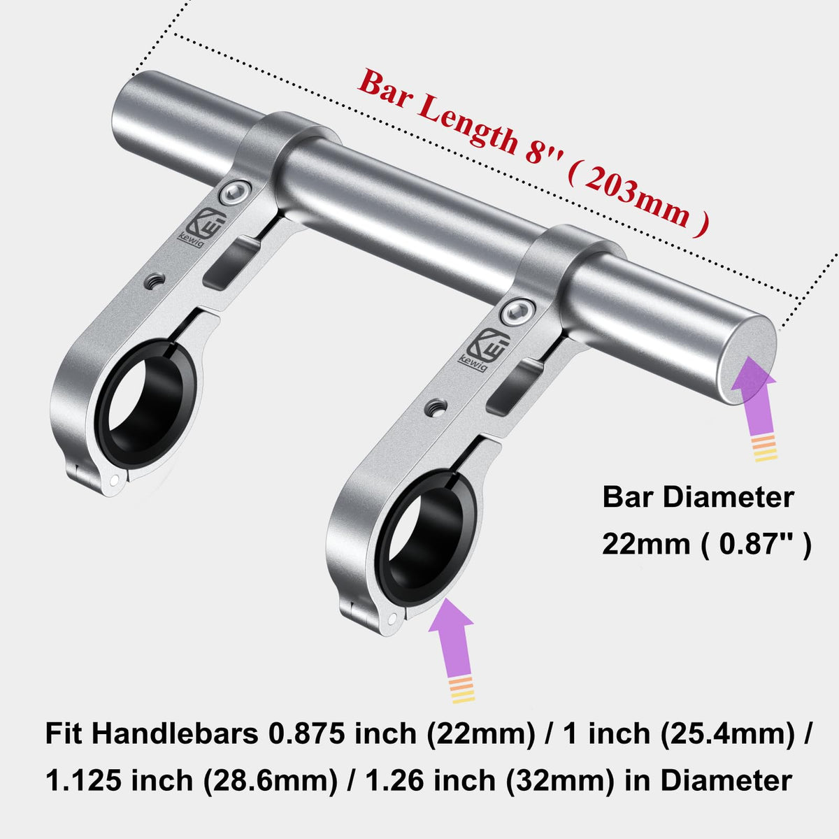 BRCOVAN side profile showing full 203mm length, demonstrates extra clearance and reach