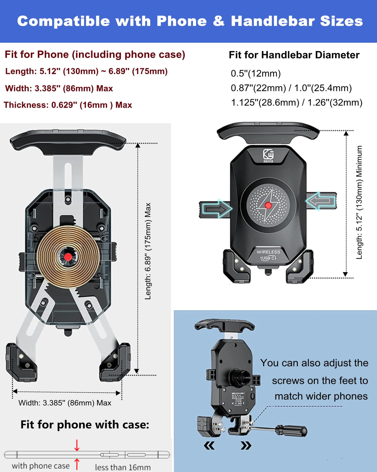 BRCOVAN next to smartphone showing dimensions compatibility and fit
