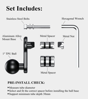 BRCOVAN spacers and hardware laid out for easy installation reference