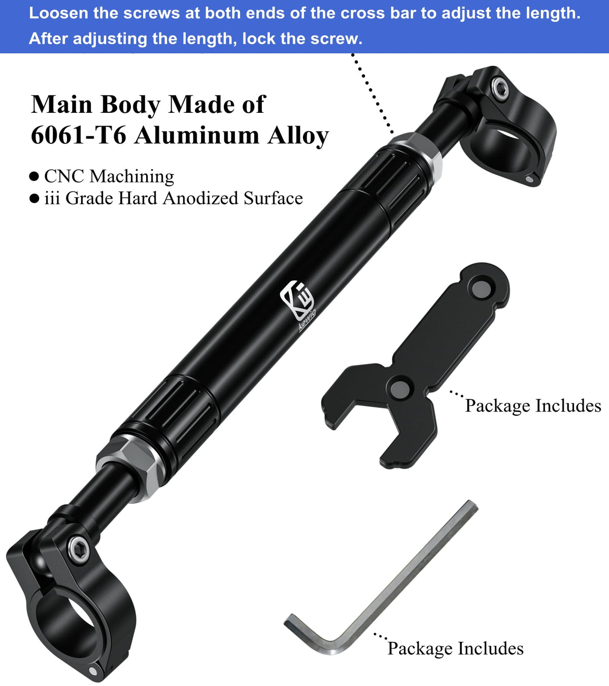 BRCOVAN telescopic adjustment demo indicating range 256–376mm benefit versatility