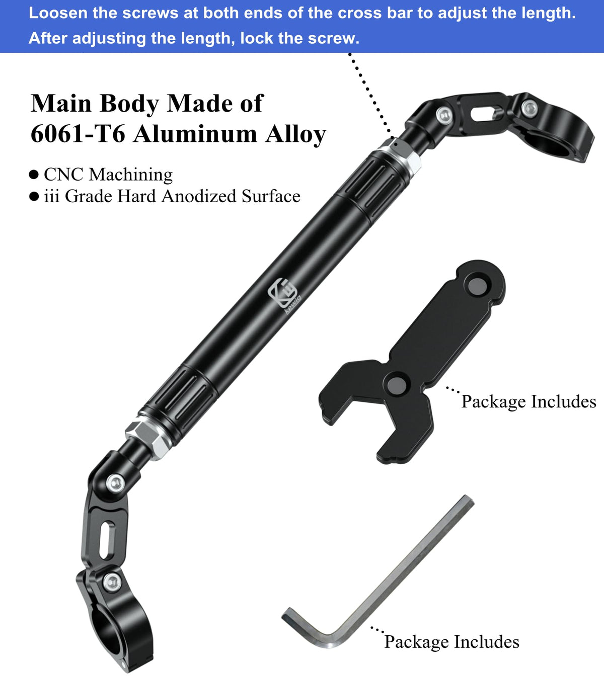 BRCOVAN telescoping mechanism demonstrating adjustable length and easy positioning
