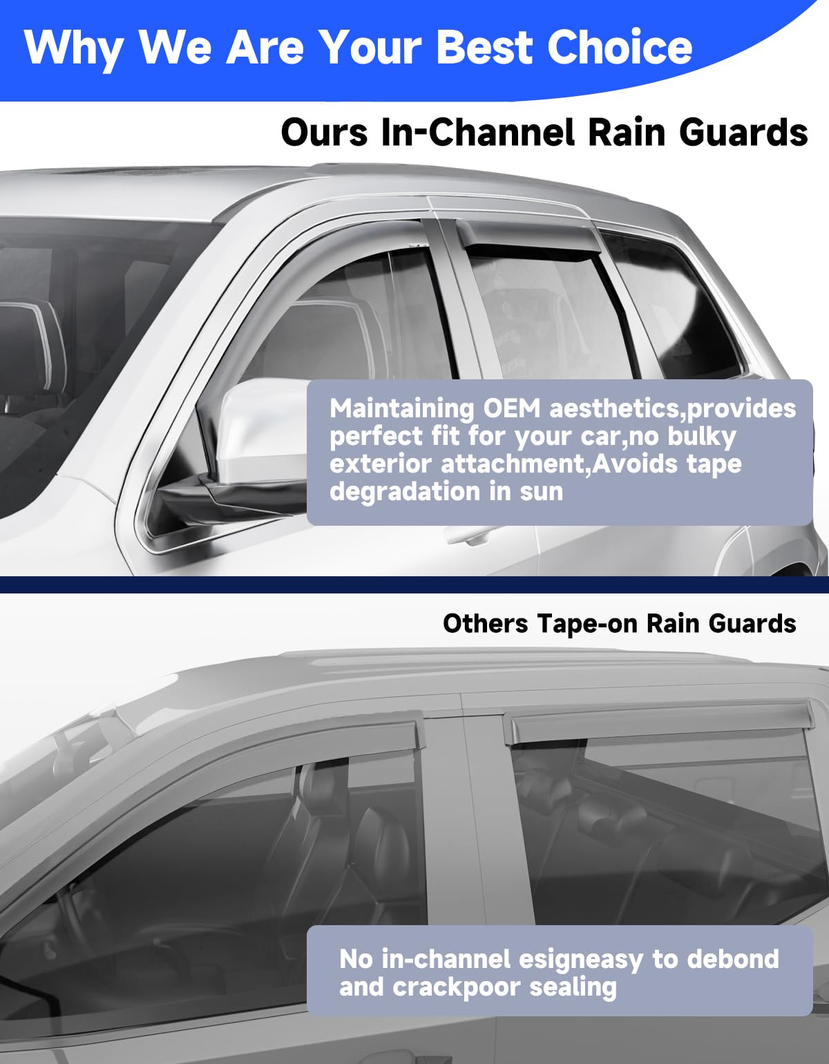 Breejoy driver window cracked while shedding rain to allow ventilation without water