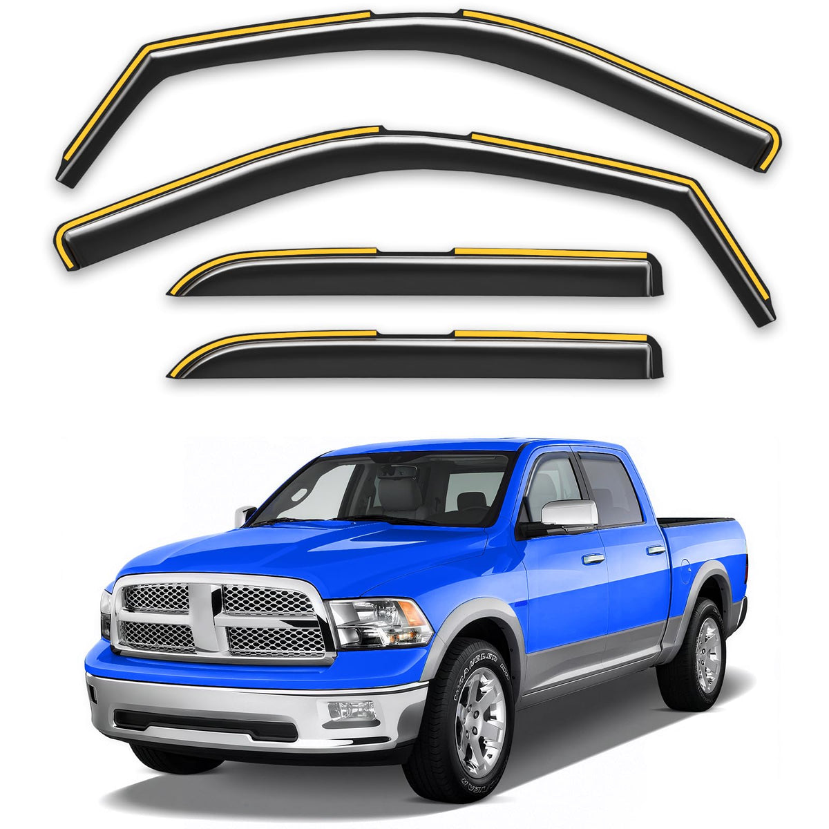 Breejoy front packaging showing complete rain guard set and benefit
