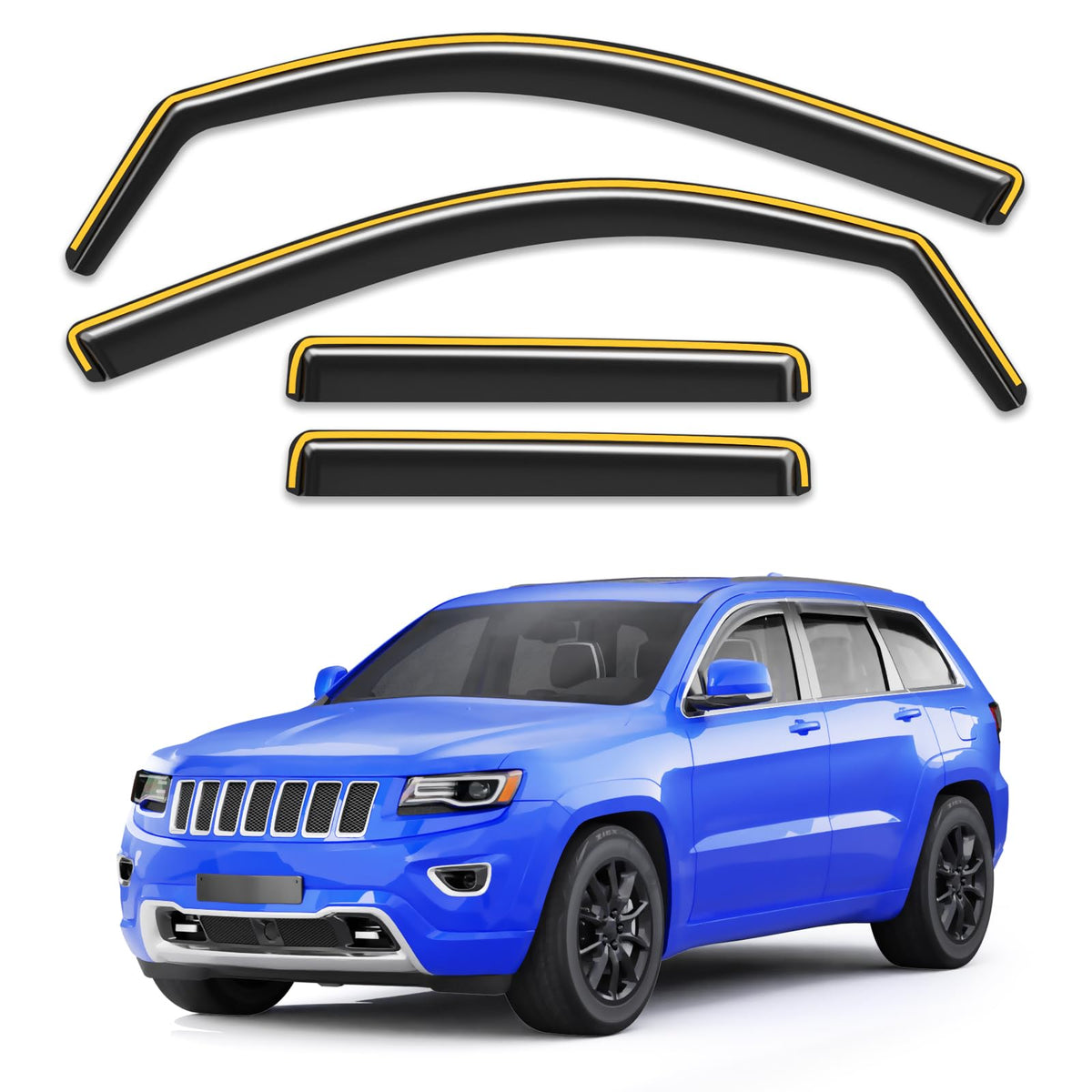 Breejoy front view of packaged rain guards showing sleek fit and protection