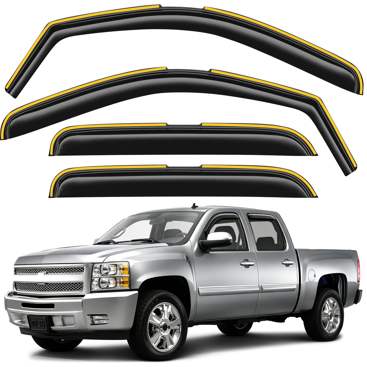 breejoy front view installed on Silverado showing sleek protection and improved airflow