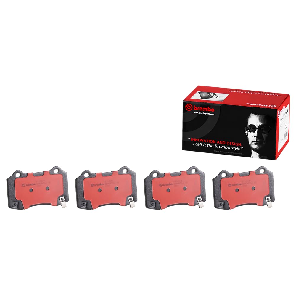Brembo front view of pad set showing clean packaging and OE fit benefit