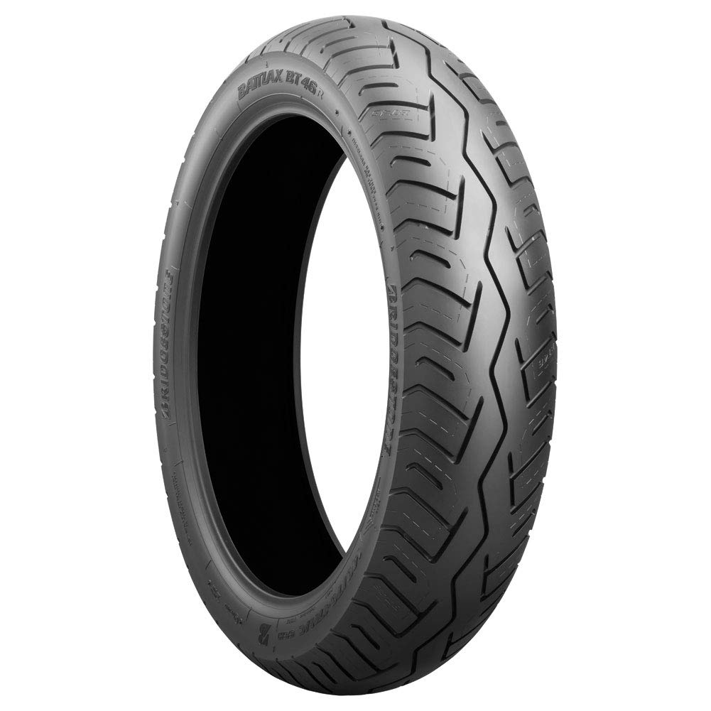Bridgestone Battlax BT46 rear tire profile showing sidewall and size for easy identification and fit