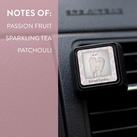 Bridgewater vent clip top dial closeup demonstrating adjustable fragrance intensity