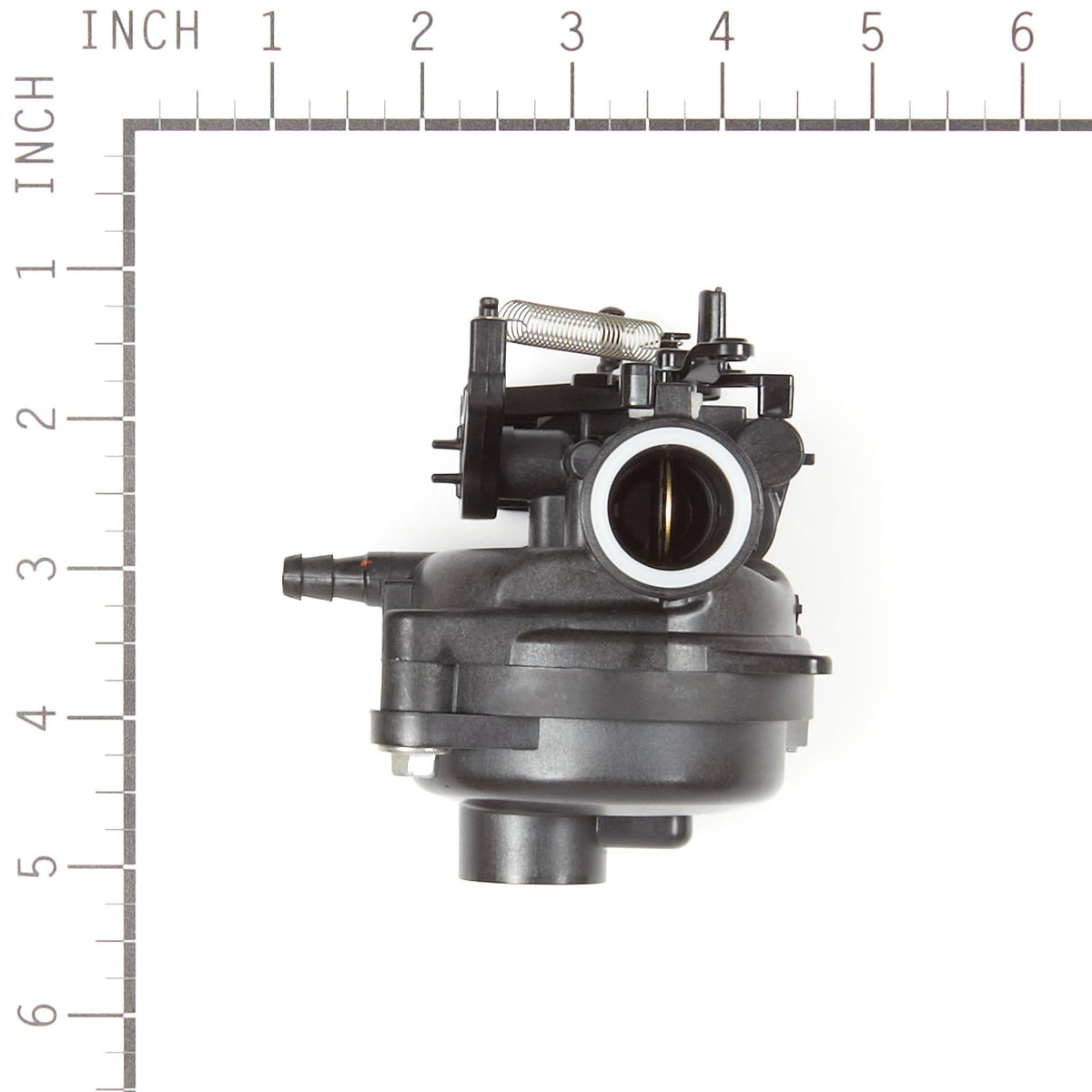 Briggs & Stratton fuel inlet close-up illustrating secure fuel connection benefit
