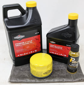Briggs & Stratton front packaging showing all kit components for convenient servicing