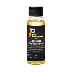 Briggs & Stratton fuel treatment bottle showing concentrated formula for fuel stability