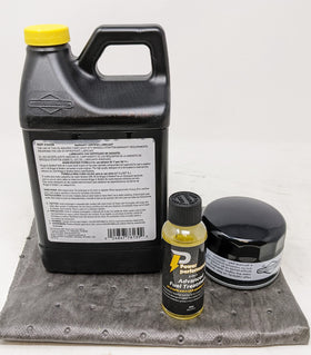 Briggs & Stratton 492932S oil filter close-up showing threading and gasket for reliable seal