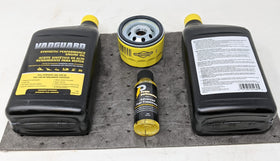 Briggs & Stratton oil pour close-up illustrating smooth flow and engine protection