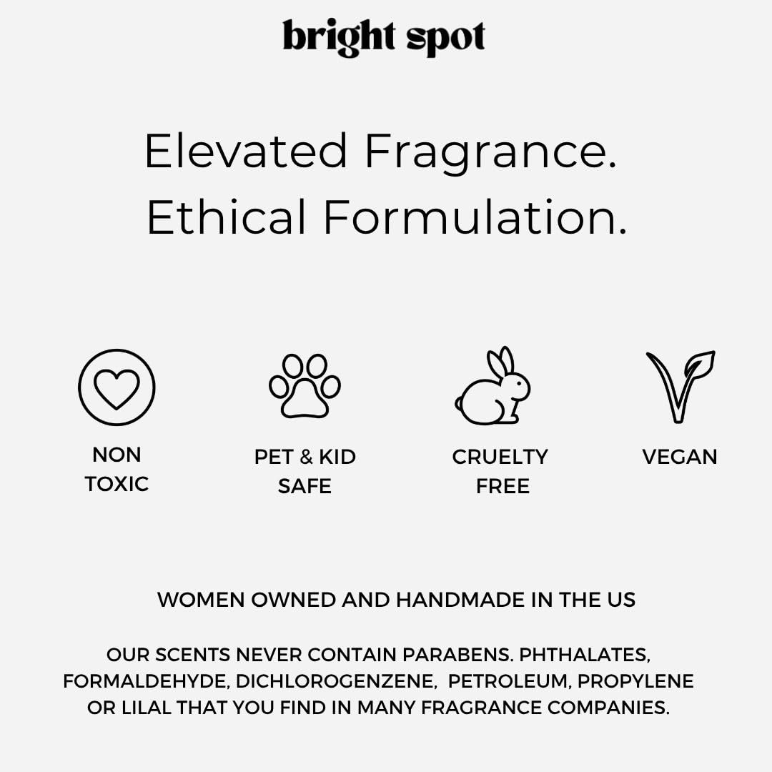 Bright Spot label close-up of ingredient list, confirms non-toxic formulation