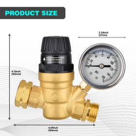BRIGHTDECK handwheel and gauge closeup for easy tool-free pressure adjustment