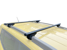 BRIGHTLINES front view of crossbars showing clean all-black finish and strength