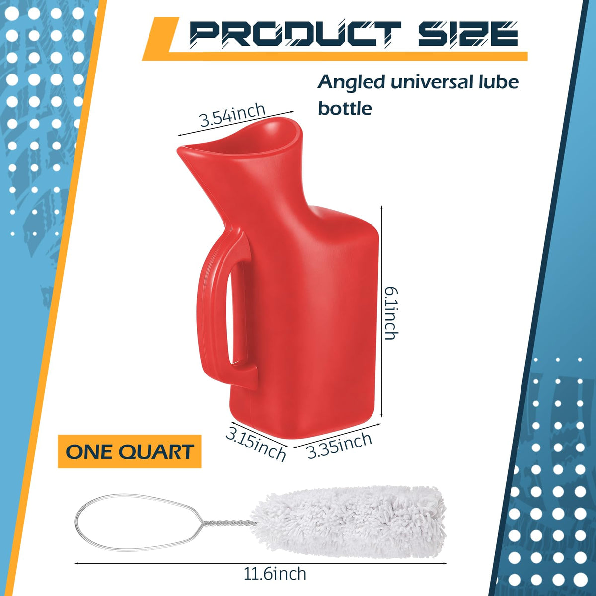 BrightRow close-up of 1L bottle opening and angled top for controlled lubricant flow