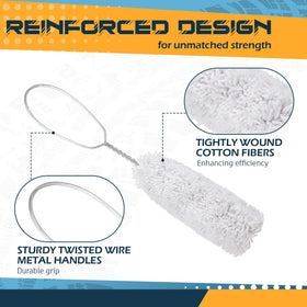BrightRow swab detail showing 11.6 inch cotton head and reinforced wire handle for durable use