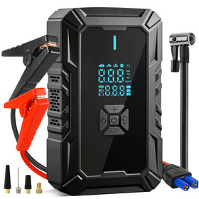 BRIGHTSHOW front view of jump starter showing compact design and portability