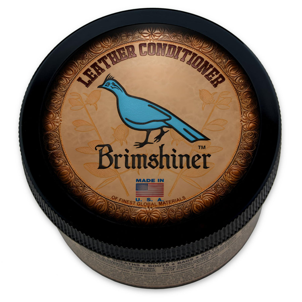 Brimshiner front tin 8.5 oz showing label and product recognition benefit