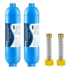 Bringpure front view of two inline filters showing compact design and portability