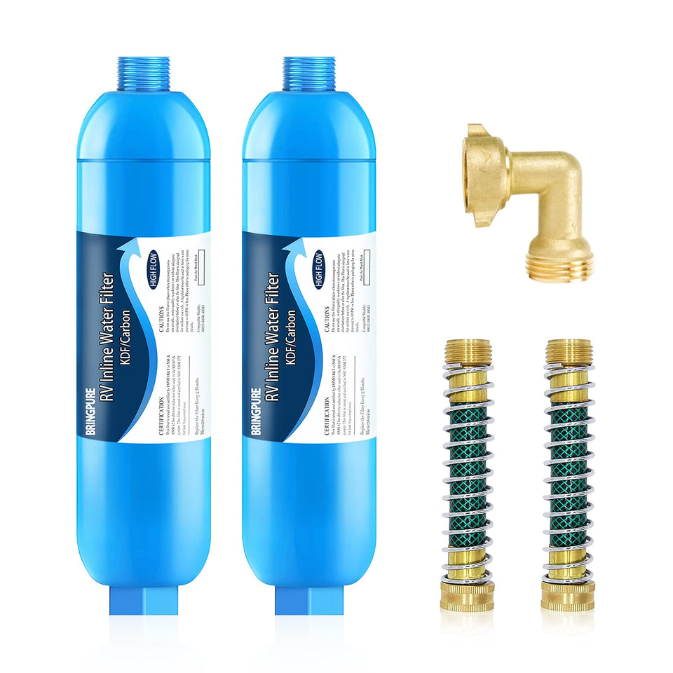 Bringpure front packaging showing inline filter and elbow for quick identification