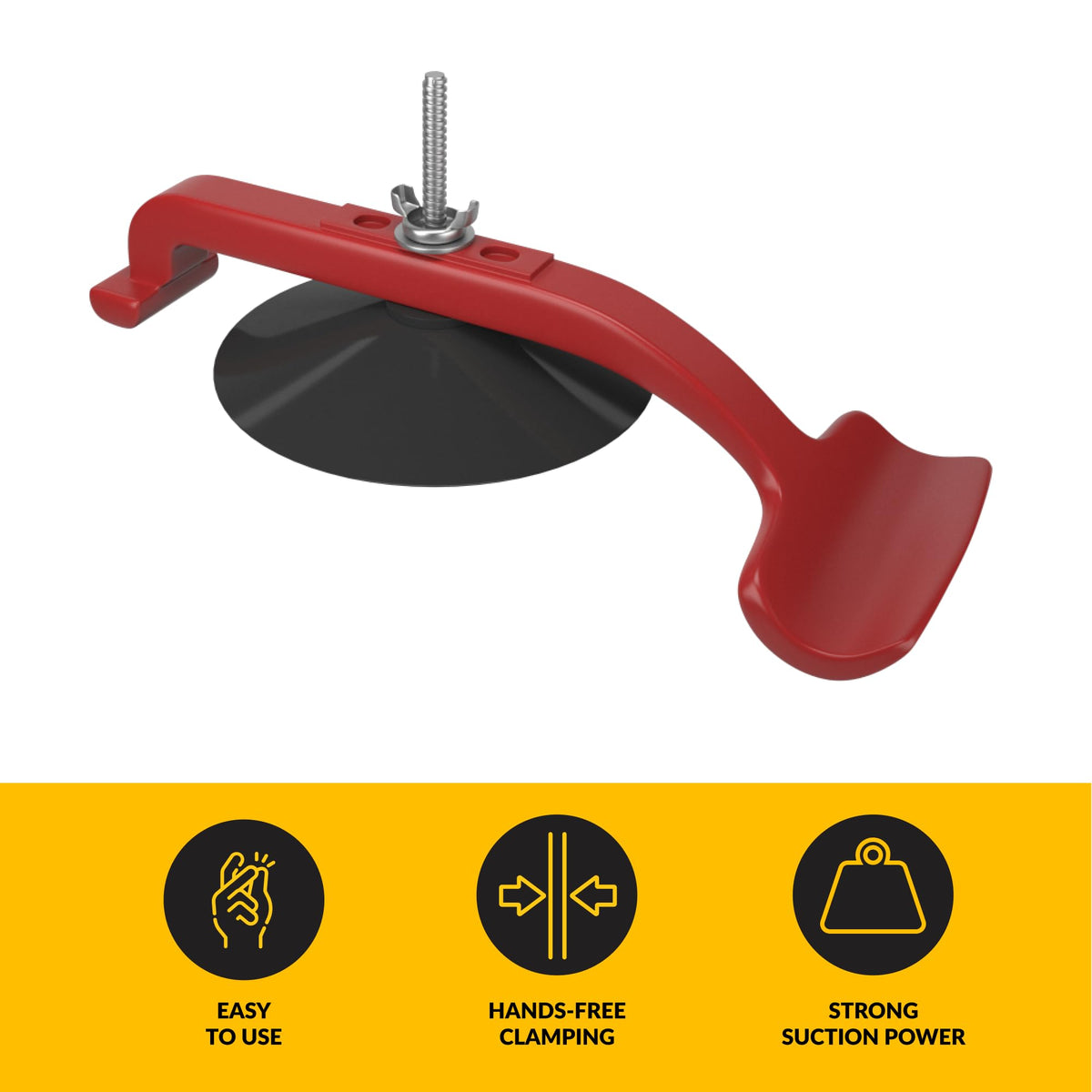BRIXWELL bright red clamp on job cart highlighting high visibility for quick retrieval