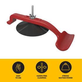 BRIXWELL bright red clamp on job cart highlighting high visibility for quick retrieval