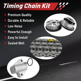 BRNEWKITS chain and sprocket beside ruler showing accurate size and scale