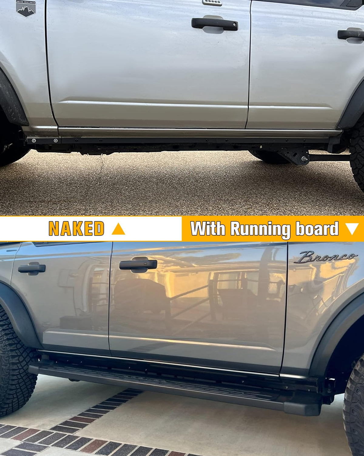 Broaddict installed on Bronco side profile for seamless OEM plus look