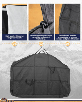 Broaddict loaded bag with panels side profile shows compact storage