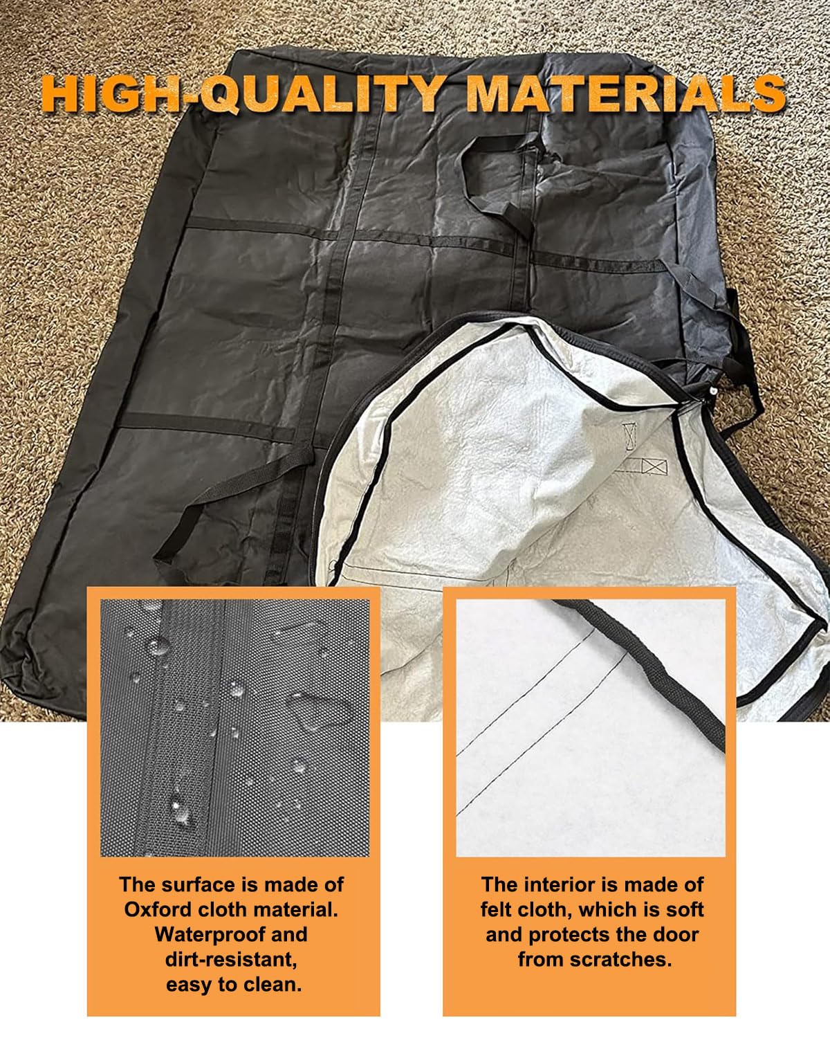 Broaddict zipper and handle detail enabling secure removal and easier grip