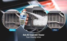 BRODYS spray being applied into evaporator housing to remove grime
