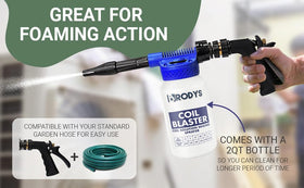 BRODYS Coil Blaster foaming wand detail producing dense foam for better contact
