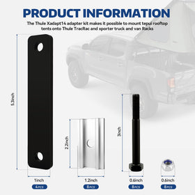 BROQIXIN XADAPT14 installed on Thule TracRac demonstrating secure rack attachment